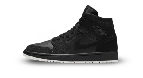 Jordan 1 Mid Glitter Black (Women's)