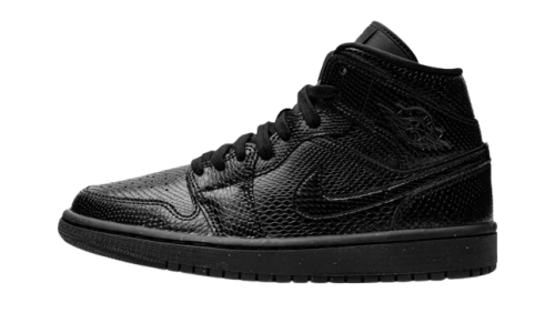 Nike Jordan 1 Mid Black Snakeskin (Women's)