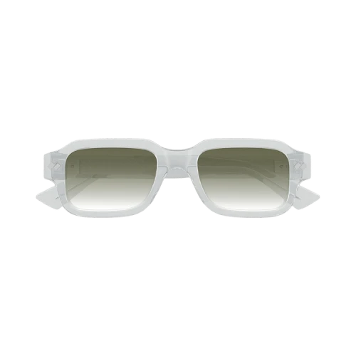 Bottega Veneta Intrecciato Rectangular Sunglasses 'Grey/Green'