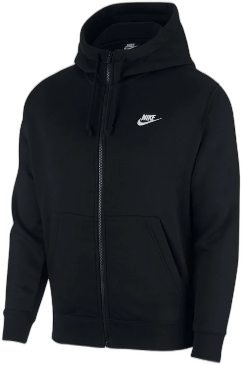 Nike Sportswear Club Fleece Full-Zip Hoodie Black/Black/White