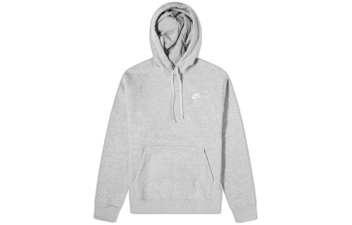 Nike Sportswear Club Fleece Pullover Hoodie Grey/White