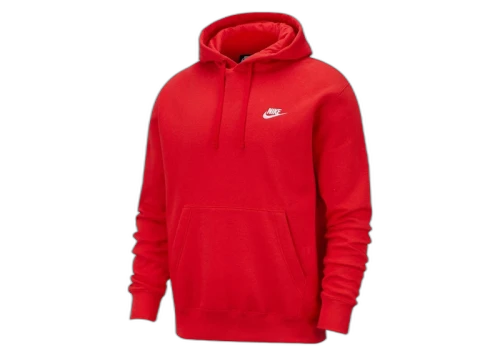 Nike Sportswear Club Fleece Pullover Hoodie Burgundy/White