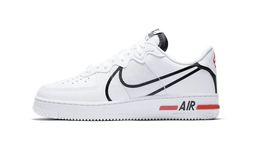 Nike Air Force 1 React White Black Red