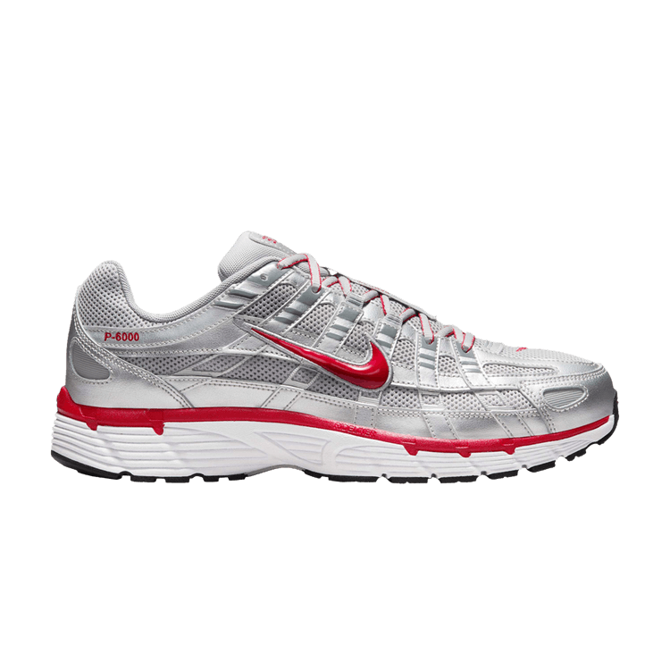 Nike P-6000 Metallic Silver Gym Red