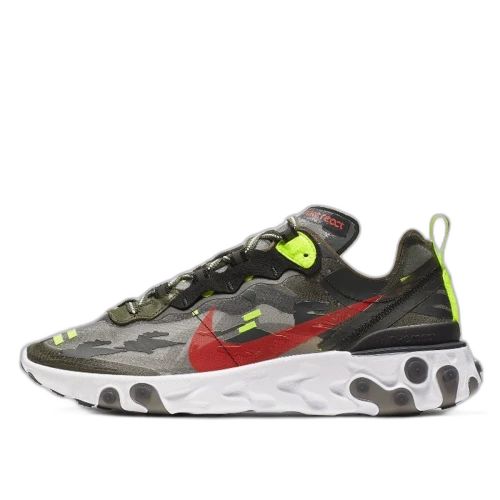 Nike React Element 87 Medium Olive Bright Crimson