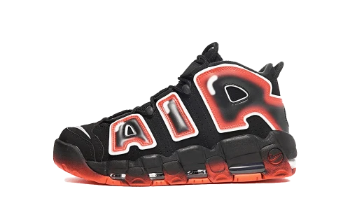 Nike Air More Uptempo Black White Laser Crimson