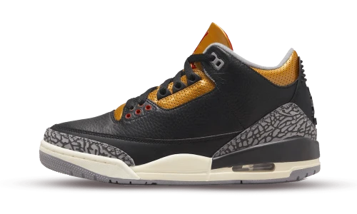 Jordan 3 Retro Black Cement Gold (Women's)