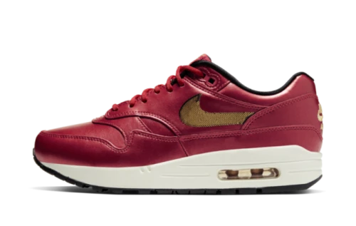 Nike Air Max 1 Red Gold Sequin (Women's)