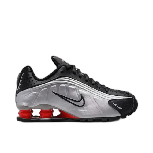 Nike Shox R4 Metallic Silver Black Picante Red (GS)