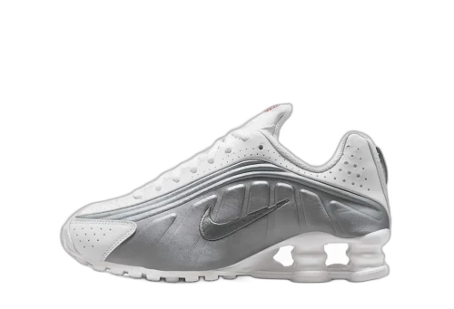 Nike Shox R4 White Bright Crimson Metallic Silver (GS)