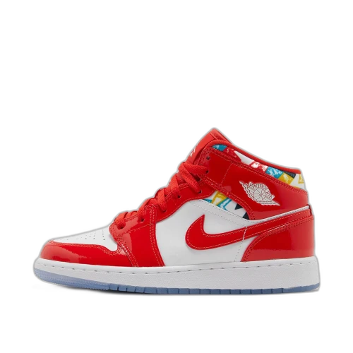 Jordan 1 Mid Barcelona Sweater Red Patent (GS)