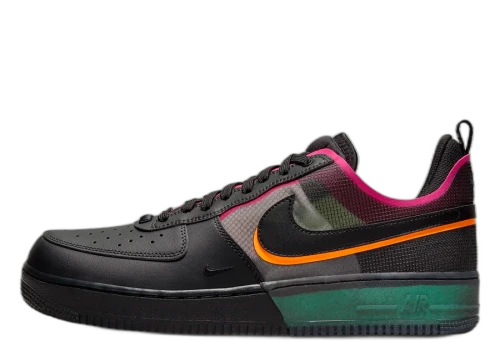 Nike Air Force 1 React Black Black Team Orange Pink Prime