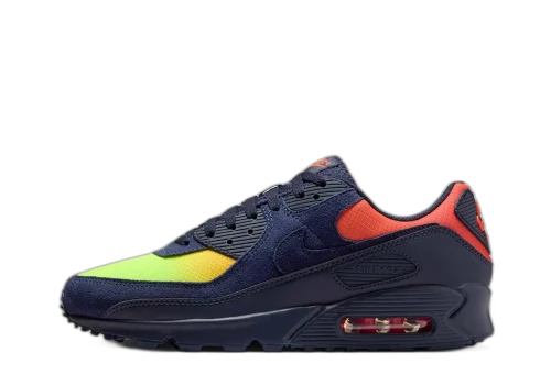 Nike Air Max 90 Blackened Blue Lemon Venom Hyper Crimson Gradient