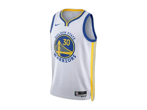 Nike NBA Golden State Warriors Stephen Curry Association Edition Swingman Dri-FIT Jersey White/Blue/Yellow