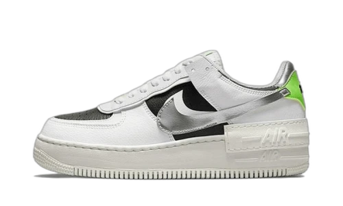 Nike Air Force 1 Low Shadow White Metallic Silver Black Green (Womens')