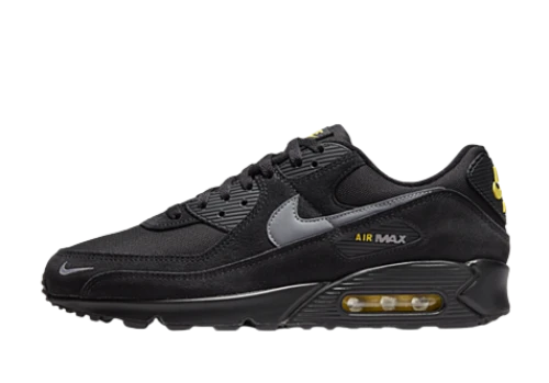Nike Air Max 90 Black Yellow Strike Metallic Cool Grey