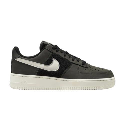 Nike Air Force 1 Low Black Light Bone Faux Fur (Women's)