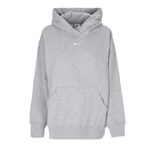 Nike Women's Phoenix Fleece Oversized Pullover Hoodie Dark Grey Heather/Sail