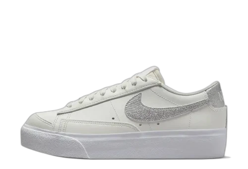 Nike Blazer Low Platform Summit White Metallic Silver (Women's)