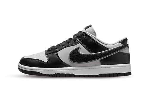 Nike Dunk Low Chenille Swoosh Black Grey