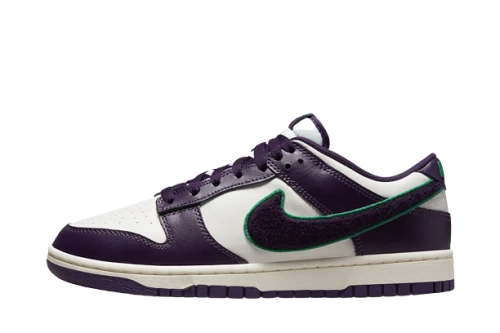 Nike Dunk Low Chenille Swoosh Sail Grand Purple