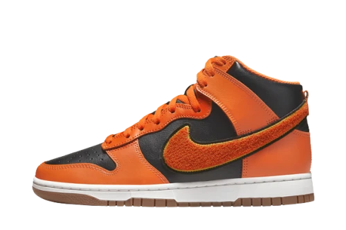 Nike Dunk High Retro Chenille Swoosh Safety Orange