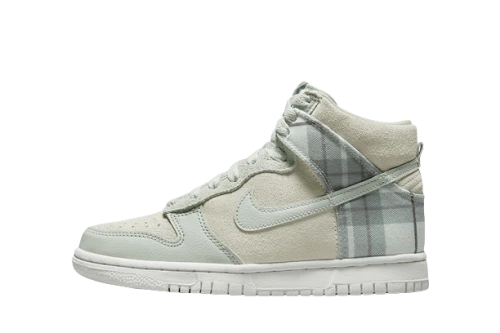 Nike Dunk High SE Tartan Plaid White Light Green (GS)