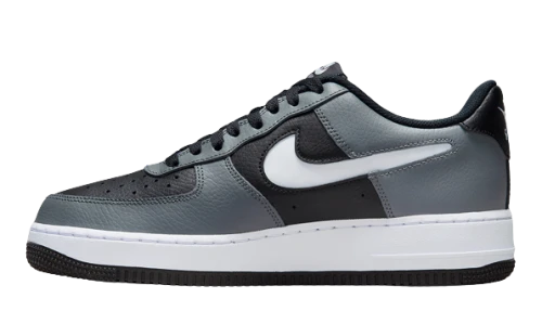 Nike Air Force 1 Low Grey Black Cut Out Swoosh