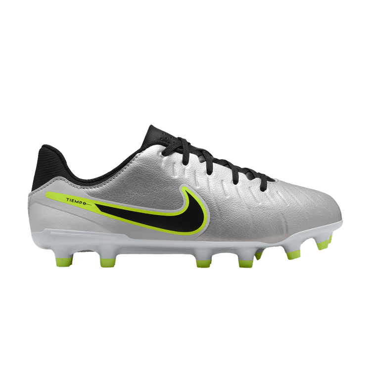 Nike Tiempo Legend 10 Academy FG/MG Metallic Silver Volt Black (GS)