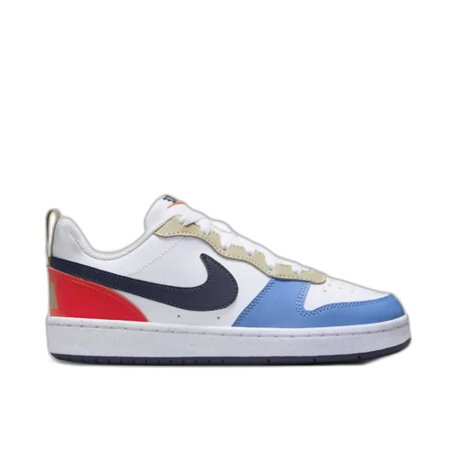 Nike Court Borough Low Recraft White Light Crimson Blue Beyond Thunder Blue (GS)