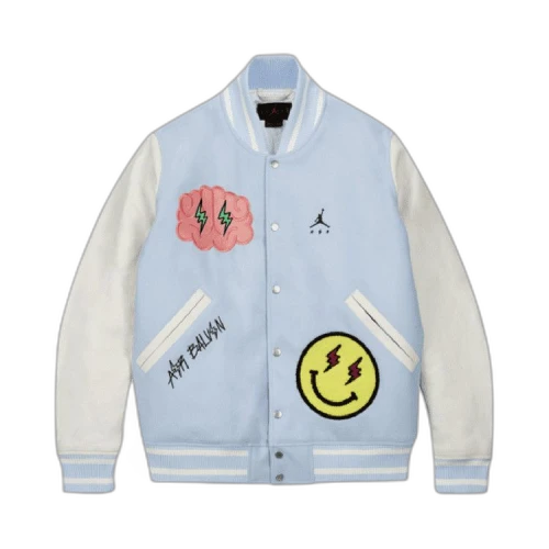 Jordan x J Balvin Varsity Jacket White/Blue