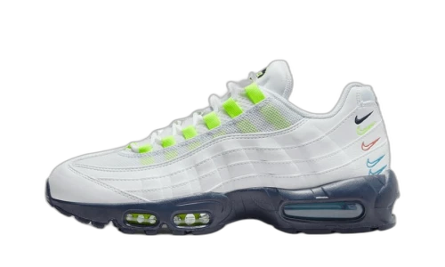 Nike Air Max 95 White Volt Football Grey 3D Multi Swoosh