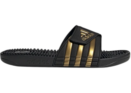 adidas Adissage Slides Core Black Gold Metallic