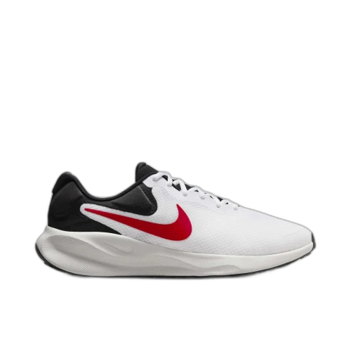 Nike Revolution 7 White Black Photon Dust Fire Red
