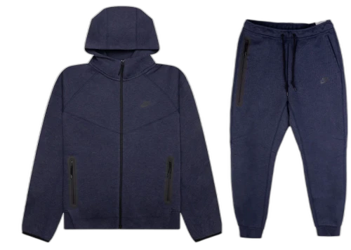 Nike Sportswear Tech Fleece Windrunner Full Zip Hoodie & Joggers Set Obsidian Heather/Black