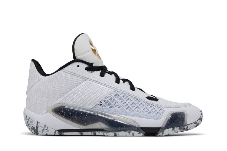 Jordan 38 Low White Metallic Gold Black