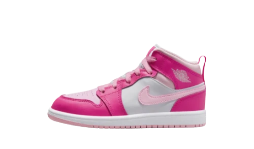 Jordan 1 Mid White Fierce Pink (PS)
