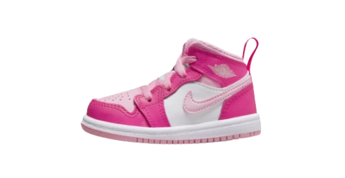 Jordan 1 Mid White Fierce Pink (TD)