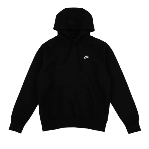 Nike Club Fleece Pullover Hoodie 'Black/White'