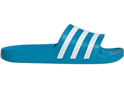 adidas Adilette Aqua Slides Solar Blue White