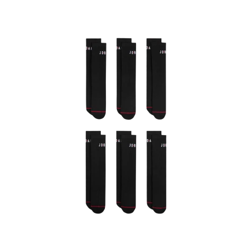 Air Jordan Everyday Crew Socks (6 Pairs) 'Black/Gym Red/White'