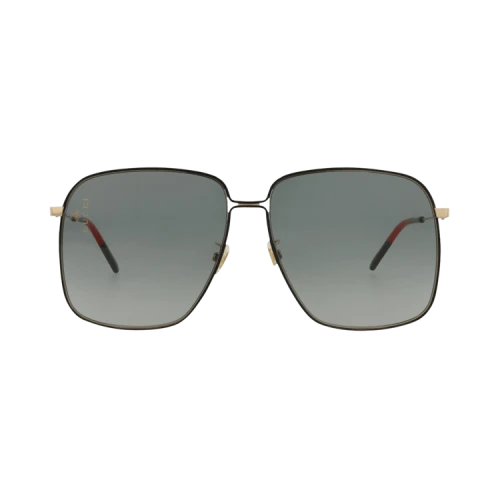 Gucci Square-Frame Metal Sunglasses Gold Gold Grey (GG0394S-30005990-001)