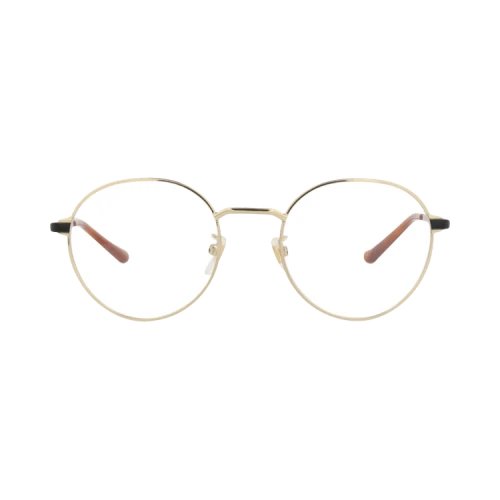 Gucci Round-Frame Metal Optical Frames Gold Black Transparent (GG0581O-30008148-005)