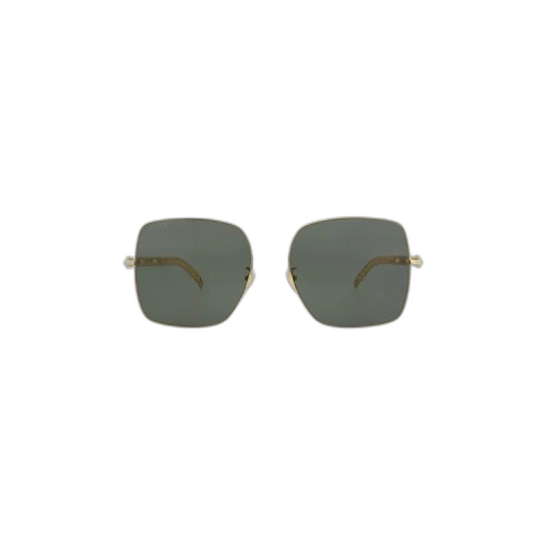 Gucci Square-Frame Metal Sunglasses Gold Gold Grey (GG0724S-30008881-001)