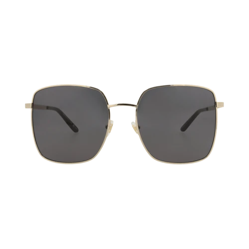 Gucci Square-Frame Metal Sunglasses Gold Gold Grey (GG0802S-30009504-001)