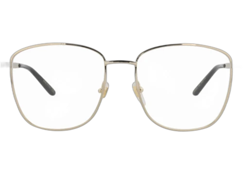 Gucci Square-Frame Metal Optical Frames Gold Ivory Transparent (GG0804O-30009506-003)
