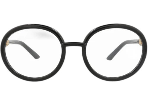 Gucci Round-Frame Injection Optical Frames Black Black Transparent (GG0891O-30010367-001)