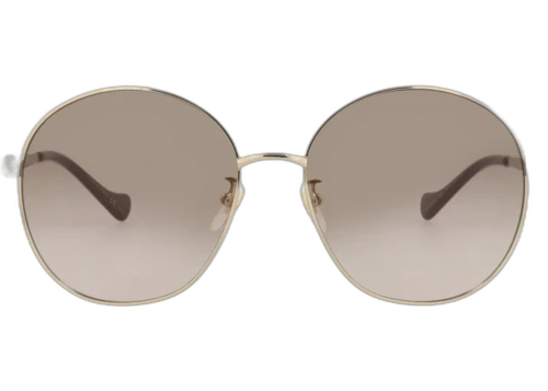 Gucci Round-Frame Metal Sunglasses Gold Gold Brown (GG1090SA-30012970-002)