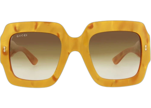 Gucci Square-Frame Bio Acetate Sunglasses Yellow Yellow Brown (GG1111S-30013100-004)