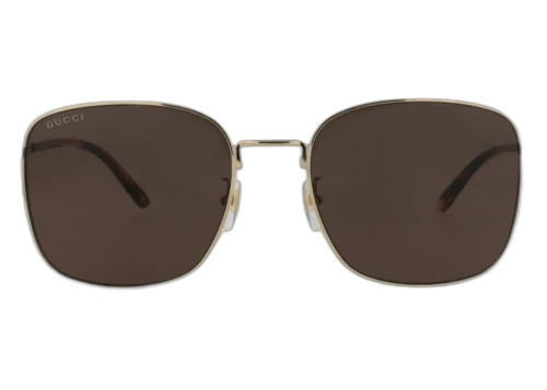Gucci Square-Frame Metal Sunglasses GOLD HAVANA BROWN (GG1350S-30013913-002)